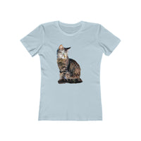 Cat 'Teris of Tinos' - Women's Slim Fit Ringspun Cotton T-Shirt