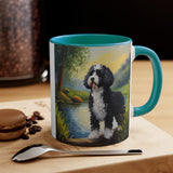 Cheerful Portuguese Water Dog 11oz Accent Mug