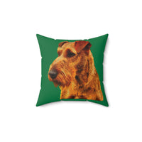 Irish Terrier 'Jocko' Spun Polyester Throw Pillow