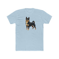 Black & Tan Shiba Inu  -  Men's Fitted Cotton Crew Tee