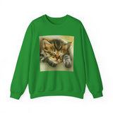 Sleepy Brucie the Cat - Unisex 50/50 Crewneck Sweatshirt