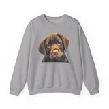 Chocolate Labrador Retriever Puppy Unisex 50/50 Crewneck Sweatshirt