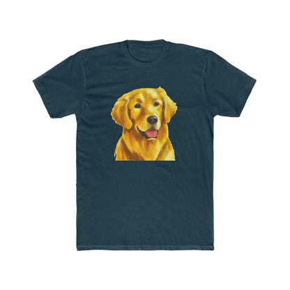 'Beau' Golden Retriever Men's Fitted Cotton Crew Tee