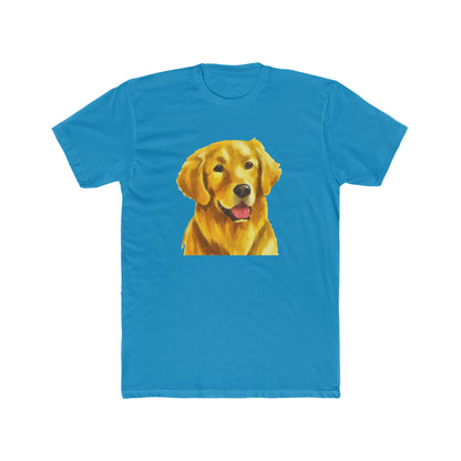 'Beau' Golden Retriever Men's Fitted Cotton Crew Tee