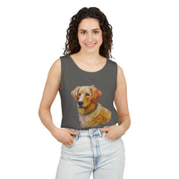 Golden Retriever Puppy - Unisex Relaxed Fit Garment-Dyed Tank Top