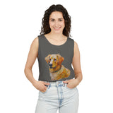 Golden Retriever Puppy - Unisex Relaxed Fit Garment-Dyed Tank Top
