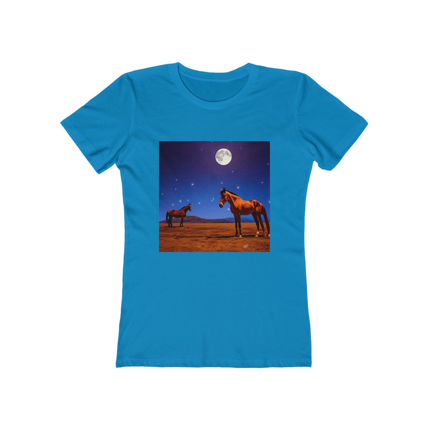 Horses in Moonlight Women's Slim Fit Ringspun Cotton Tee