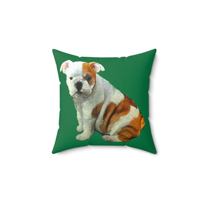 English Bulldog 'Bugsy' Spun Polyester Throw Pillow