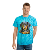 Dachshund 'Doxie 2' Unisex Cotton Tie-Dye Tee, Cyclone