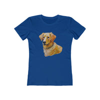 "Golden Retriever Puppy - Women's Slim Fitted Ringspun Cotton Tee"