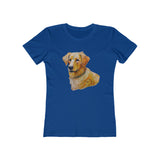 "Golden Retriever Puppy - Women's Slim Fitted Ringspun Cotton Tee"