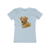 "Golden Retriever Puppy - Women's Slim Fitted Ringspun Cotton Tee"