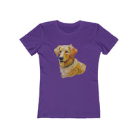 "Golden Retriever Puppy - Women's Slim Fitted Ringspun Cotton Tee"