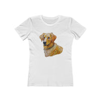 "Golden Retriever Puppy - Women's Slim Fitted Ringspun Cotton Tee"