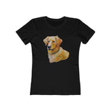 "Golden Retriever Puppy - Women's Slim Fitted Ringspun Cotton Tee"