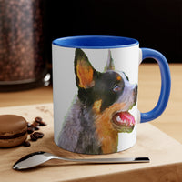 Blue Heeler - Australian Cattle Dog 'Percy' - Accent - Ceramic Coffee Mug, 11oz