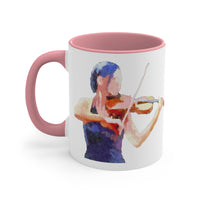 Violinist 'The Bowist' Accent Coffee Mug, 11oz