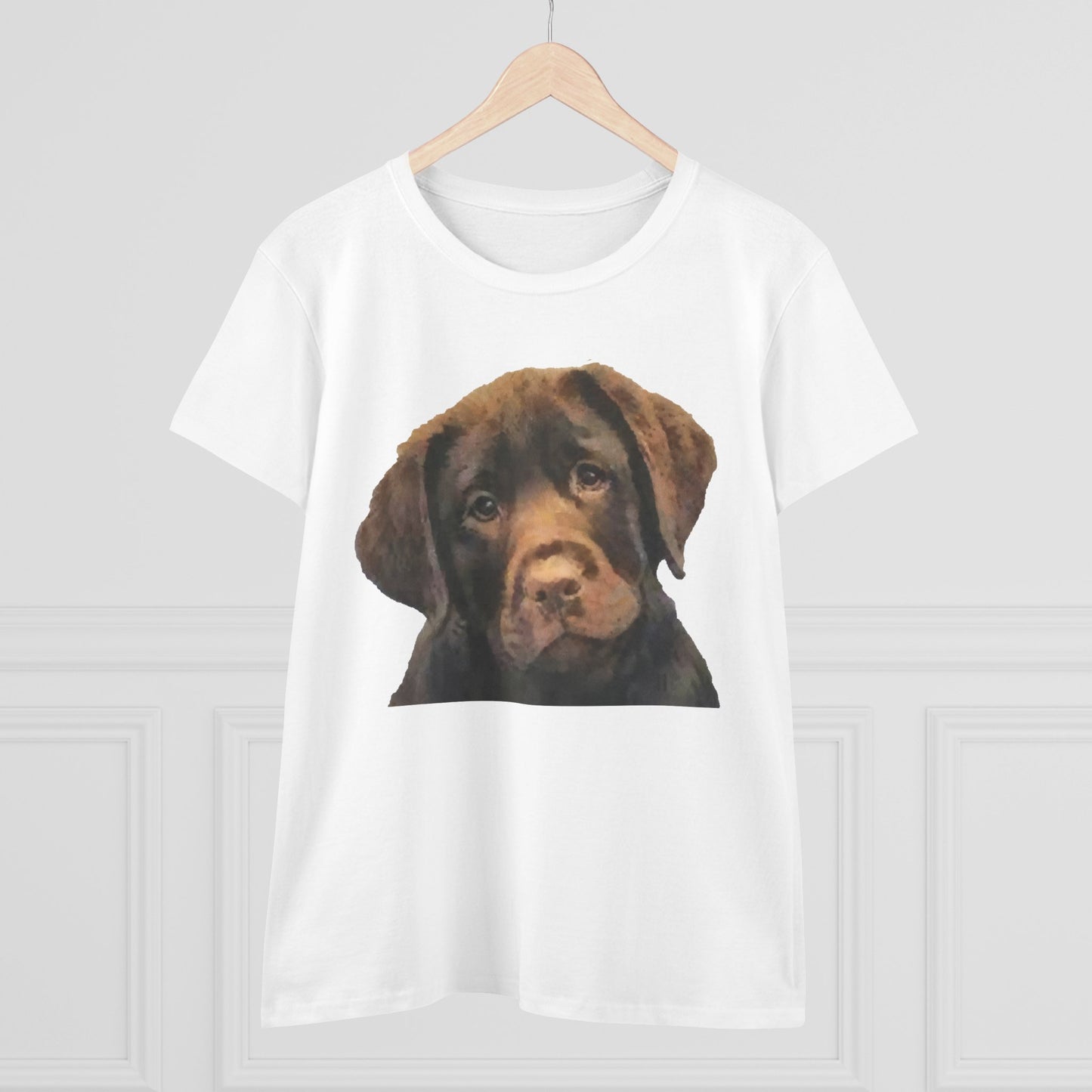 Chocolate Labrador Puppy 'Chocolate Lab' Women's Midweight Cotton Tee