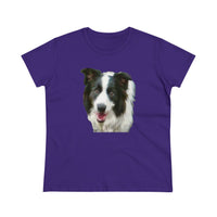 "Archie the Border Collie" Women's Midweight Cotton Tee