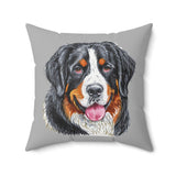 Bernese Mountain Dog #2 Spun Polyester Square Pillow