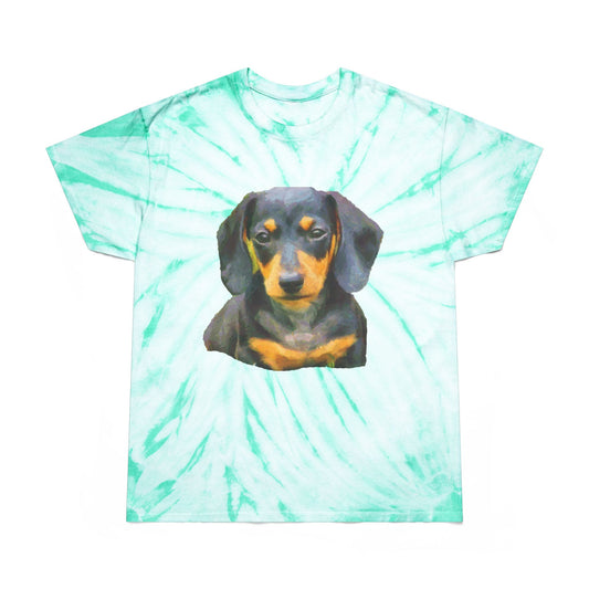 Dachshund 'Doxie 2' Unisex Cotton Tie-Dye Tee, Cyclone