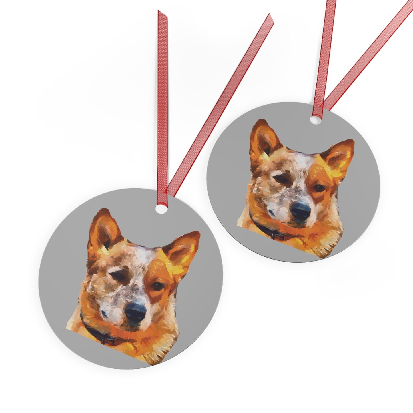 Red Heeler - Australian Cattle Dog Metal Ornaments