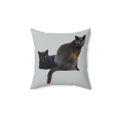 Cats 'SIfnos Sisters' Spun Polyester Throw Pillow