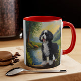 Cheerful Portuguese Water Dog 11oz Accent Mug