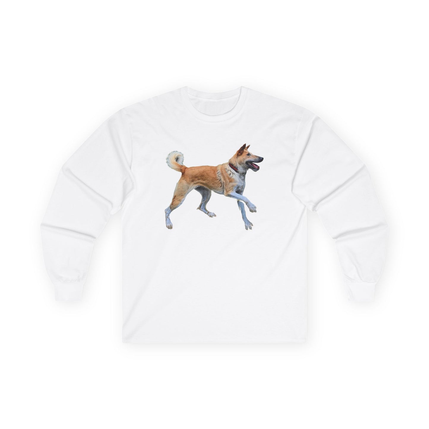 Korean Jindo Unisex Classic Cotton Long Sleeve Tee