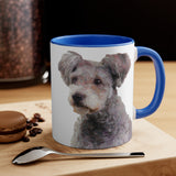 Watercolor Hungarian Pumi Dog Accent Mug — Cute Small Dog Portrait 11oz