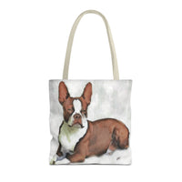 Boston Terrier Brown & White Polyester Tote Bag