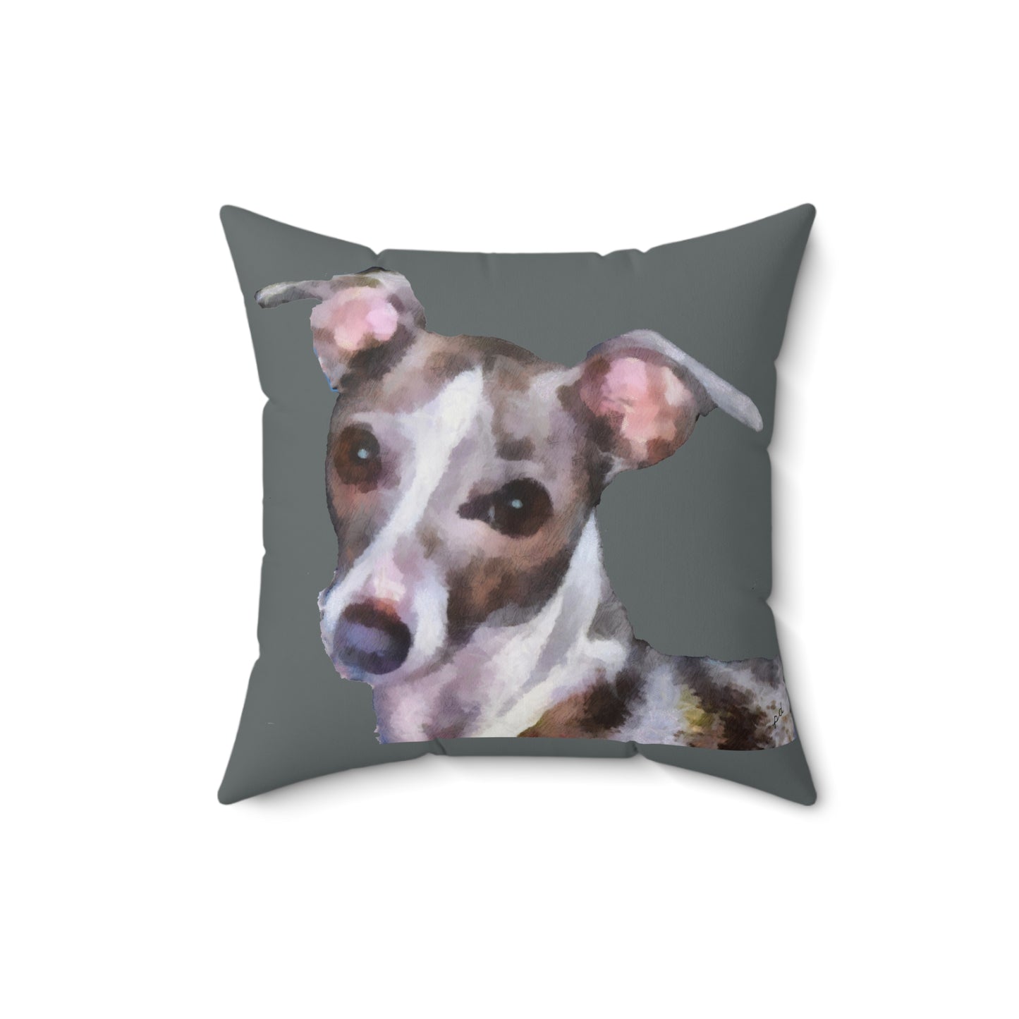 Italian Greyhound 'Lilly' Spun Polyester Throw Pillow