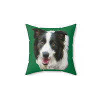 Border Collie #2 Spun Polyester Throw Pillow