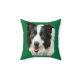 Border Collie #2 Spun Polyester Throw Pillow