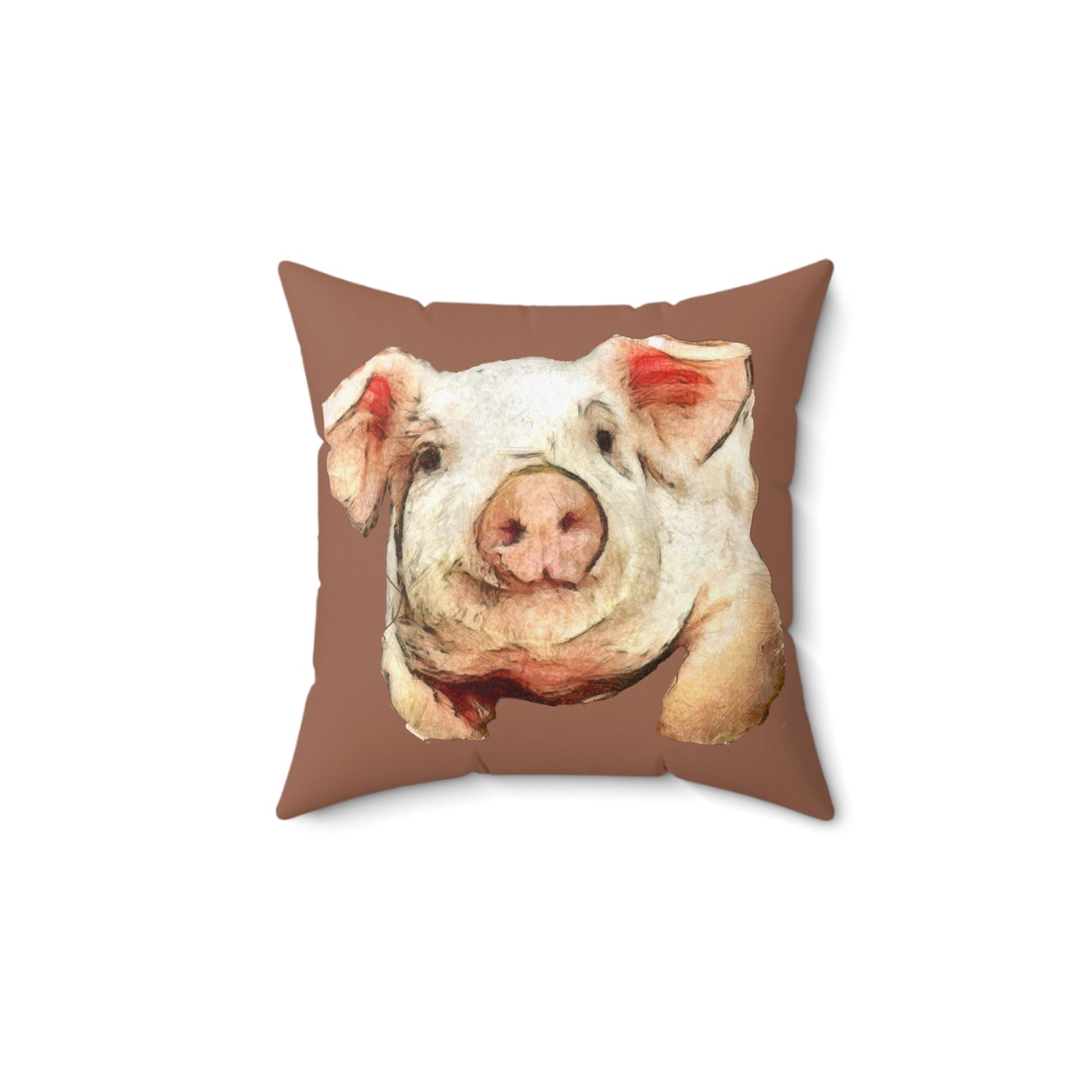 Pig 'Petunia'  Spun Polyester Throw Pillow