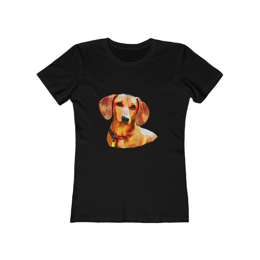 Dachshund 'Daisy' Women's Slim Fit Ringspun Cotton T-Shirt