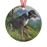 Mountain Cur - Christmas Tree Metal Ornaments