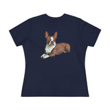 Boston Terrier Brown & White Women's Relaxed Cotton Tee