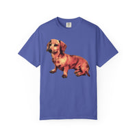 Dachshund 'Simone' Unisex Relaxed Fitted Garment-Dyed T-shirt