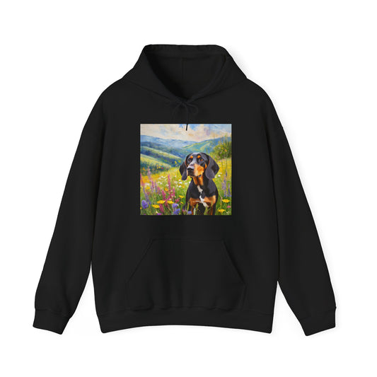 Black & Tan Coonhound Unisex 50/50 Hooded Sweatshirt