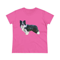 "Border Collie '#1' Women's Midweight Cotton Tee"