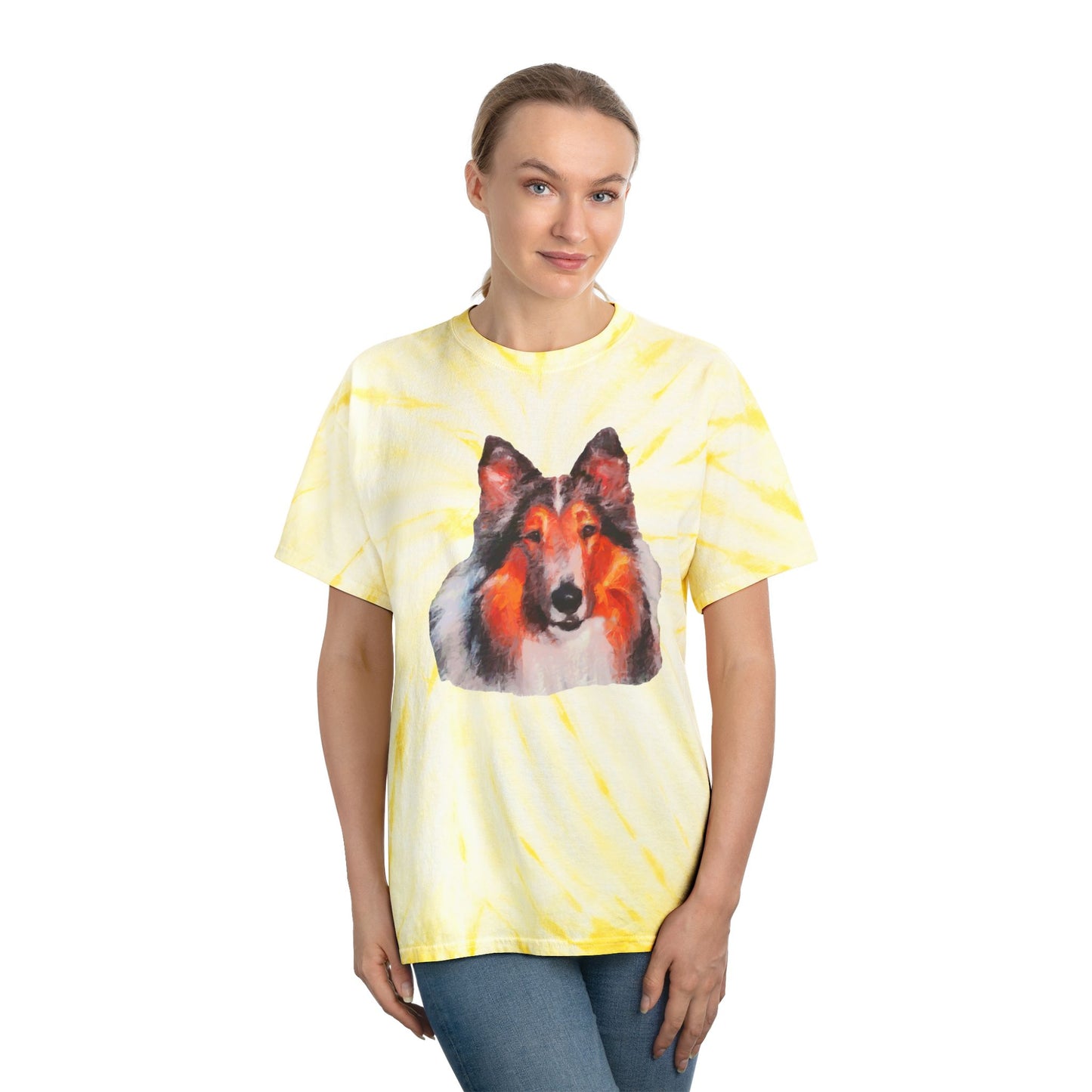 Collie - Rough Coated Unisex Tie-Dye Tee, Cyclone