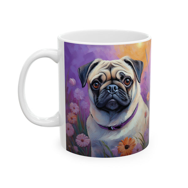 Pug - White Ceramic Mug - 2 Sizes