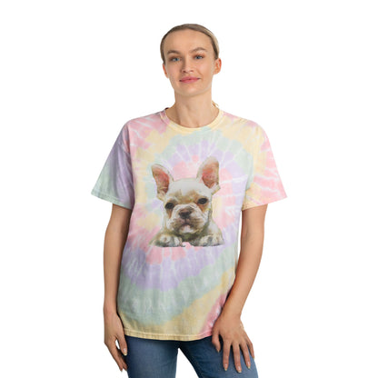 French Bulldog 'Bouvier' Unisex Tie-Dye Tee, Spiral