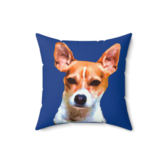 Rat Terrier Spun Polyester Throw Pillow