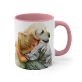 Yellow Labrador Retriever and Child - Accent Coffee Mug, 11oz