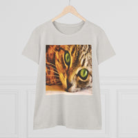 Cat  "Brucie's Eyes"Women's Midweight Cotton Tee