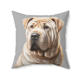 Chinese Shar-Pei Spun Polyester Square Pillow  -