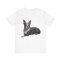 Blue Boston Terrier. -  Unisex Jersey Short Sleeve Tee