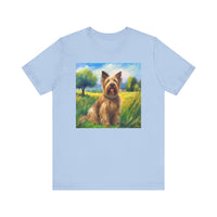 Briard in French Countryside Unisex Jersey Short Sleeve Tee